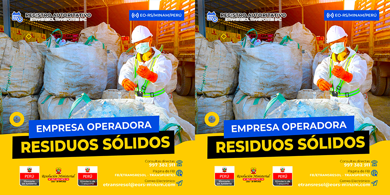 Certificado de Manejo de residuos sólidos emitido por Empresa Operadora de Residuos Sólidos Autorizada por el Ministerio del Ambiente MINAM ETRANSRESOL SAC