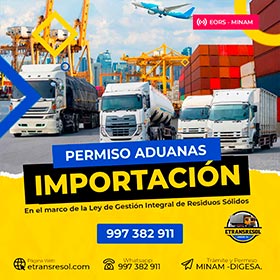 Permiso de Importación de Residuos Sólidos No Peligrosos MINAM ETRANSRESOL